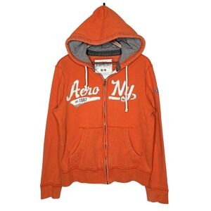 Aeropostale Y2K Hoodie Mens Hooded Sweatshirt Zip Up Jacket Size Medium